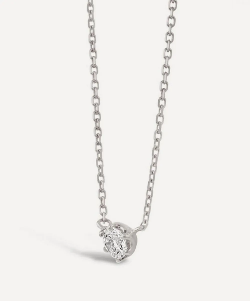 Dinny Hall Necklaces^18ct White Gold Elyhara Small Diamond Pendant Necklace