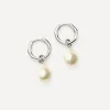 Missoma Earrings|Earrings^14ct White Gold Fine Baroque Pearl Hoop Earrings