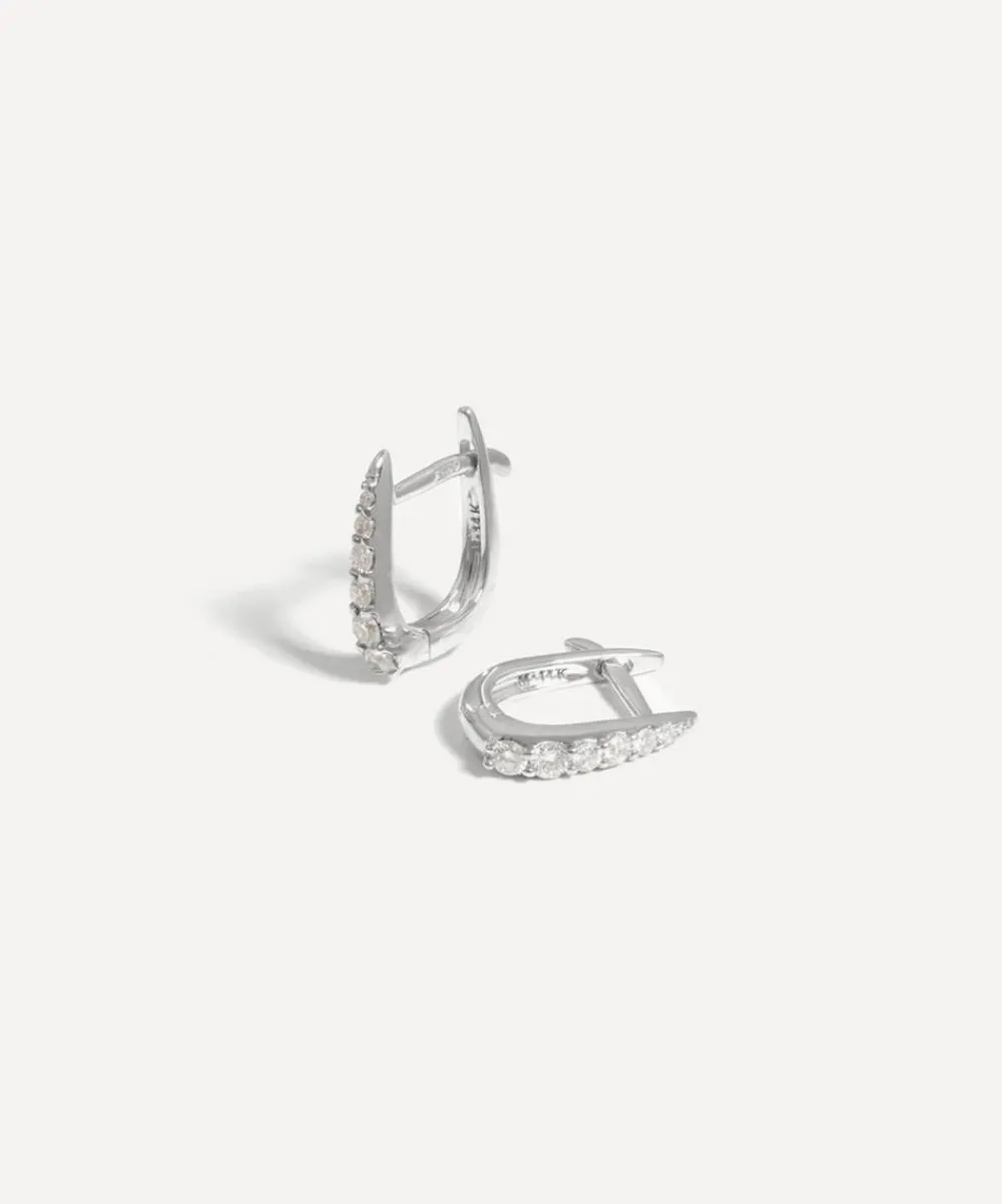 Missoma Earrings^14ct White Gold Fine Claw Huggie Hoop Earrings