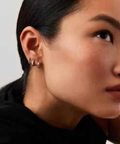 Missoma Earrings|Earrings^14ct White Gold Fine Diamond Dome Huggie Hoop Earrings