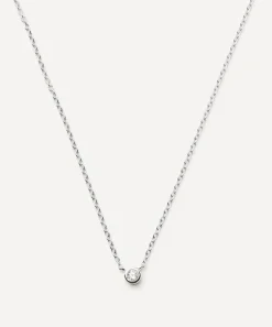 Missoma Necklaces|Necklaces^14ct White Gold Fine Diamond Solitaire Pendant Necklace