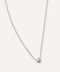 Missoma Necklaces|Necklaces^14ct White Gold Fine Diamond Solitaire Pendant Necklace