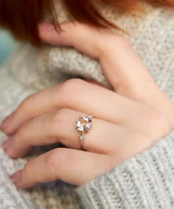 Dinny Hall Rings^14ct White Gold Iris Morganite and Diamond Ring