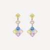 Kojis Earrings|Earrings^18ct White Gold Multicoloured Sapphire Drop Earrings