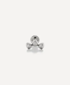 Monica Vinader Earrings^14ct White Gold Nura Mini Pebble Cluster Single Labret Earring