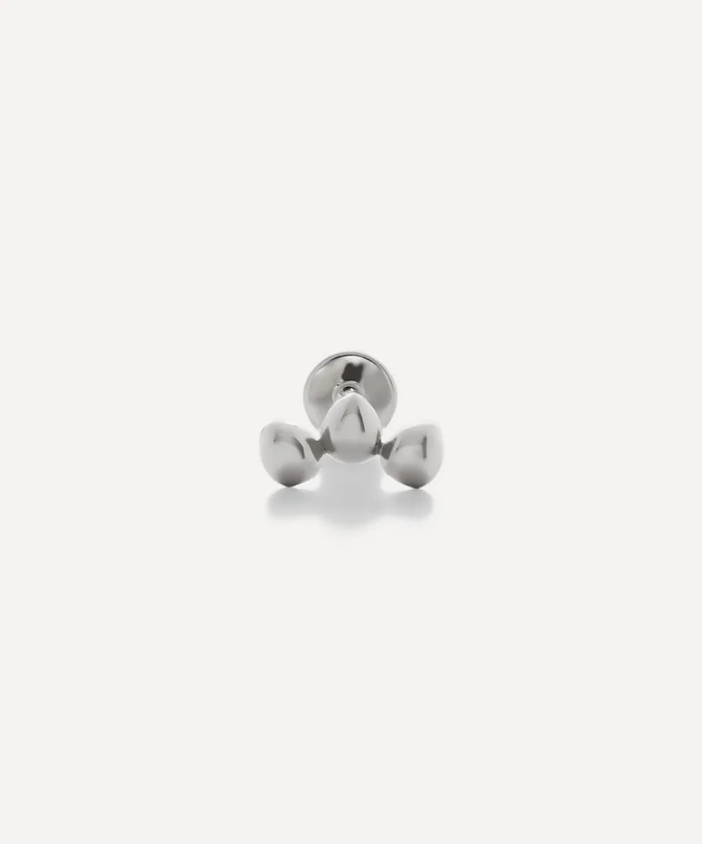Monica Vinader Earrings^14ct White Gold Nura Mini Pebble Cluster Single Labret Earring