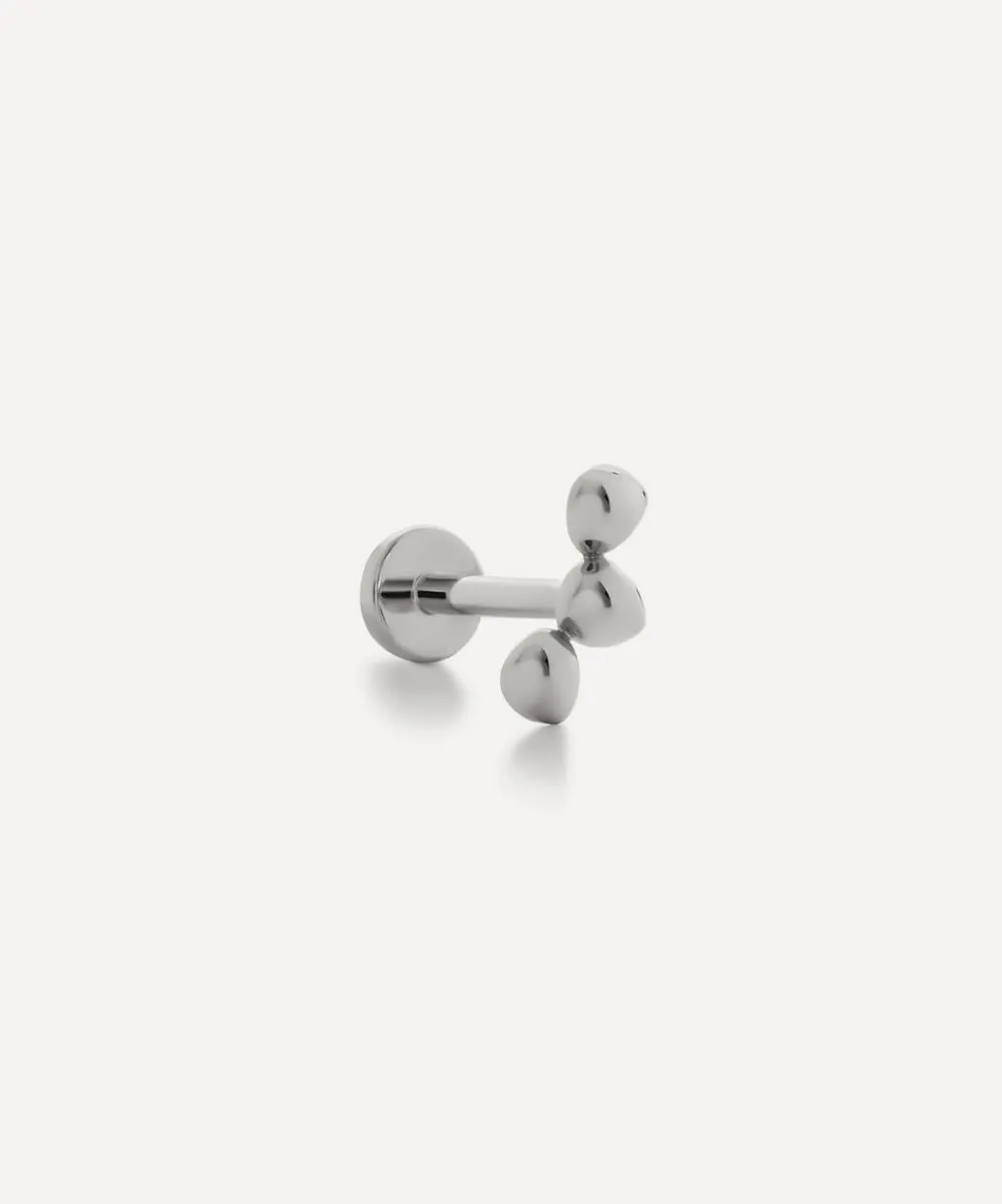 Monica Vinader Earrings^14ct White Gold Nura Mini Pebble Cluster Single Labret Earring