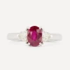 Kojis Rings|Rings^18ct White Gold Ruby and Diamond Trilogy Ring