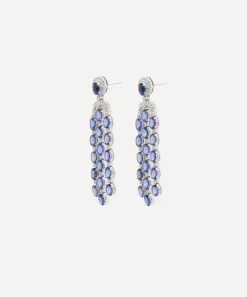 Kojis Earrings|Earrings^18ct White Gold Sapphire and Diamond Chandelier Drop Earrings