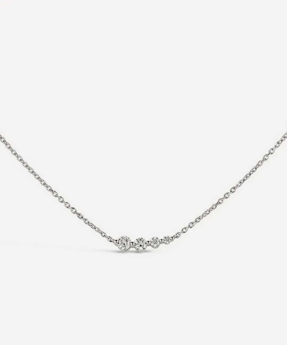 Dinny Hall Necklaces^9ct White Gold Shuga Created Diamond Tapering Scoop Necklace