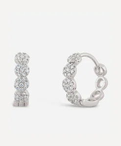 Dinny Hall Earrings^9ct White Gold Shuga Pavé Diamond Huggie Hoop Earrings