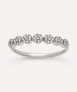 Dinny Hall Rings^14ct White Gold Starflower Diamond Half Eternity Ring