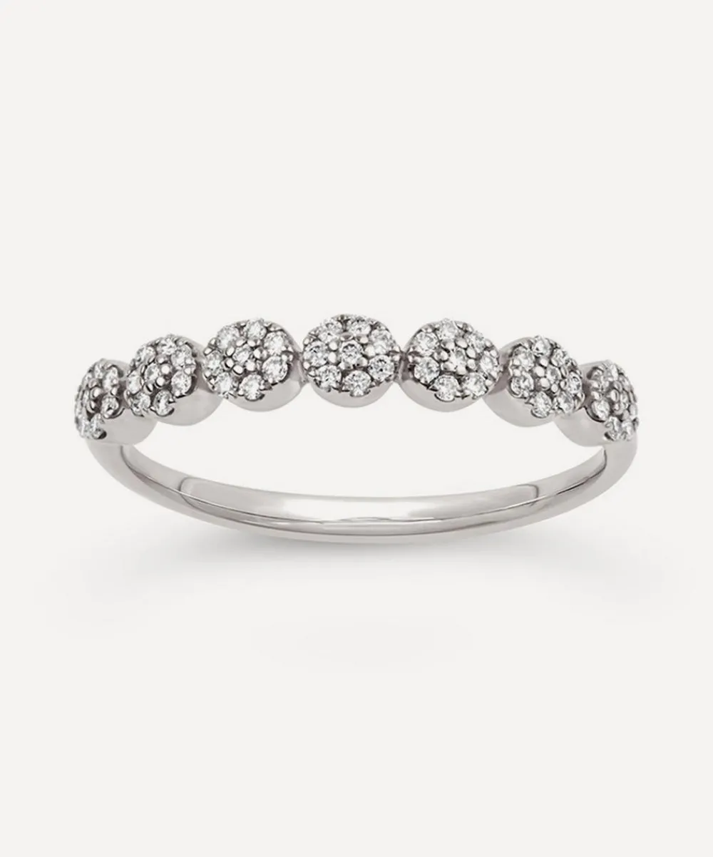 Dinny Hall Rings^14ct White Gold Starflower Diamond Half Eternity Ring