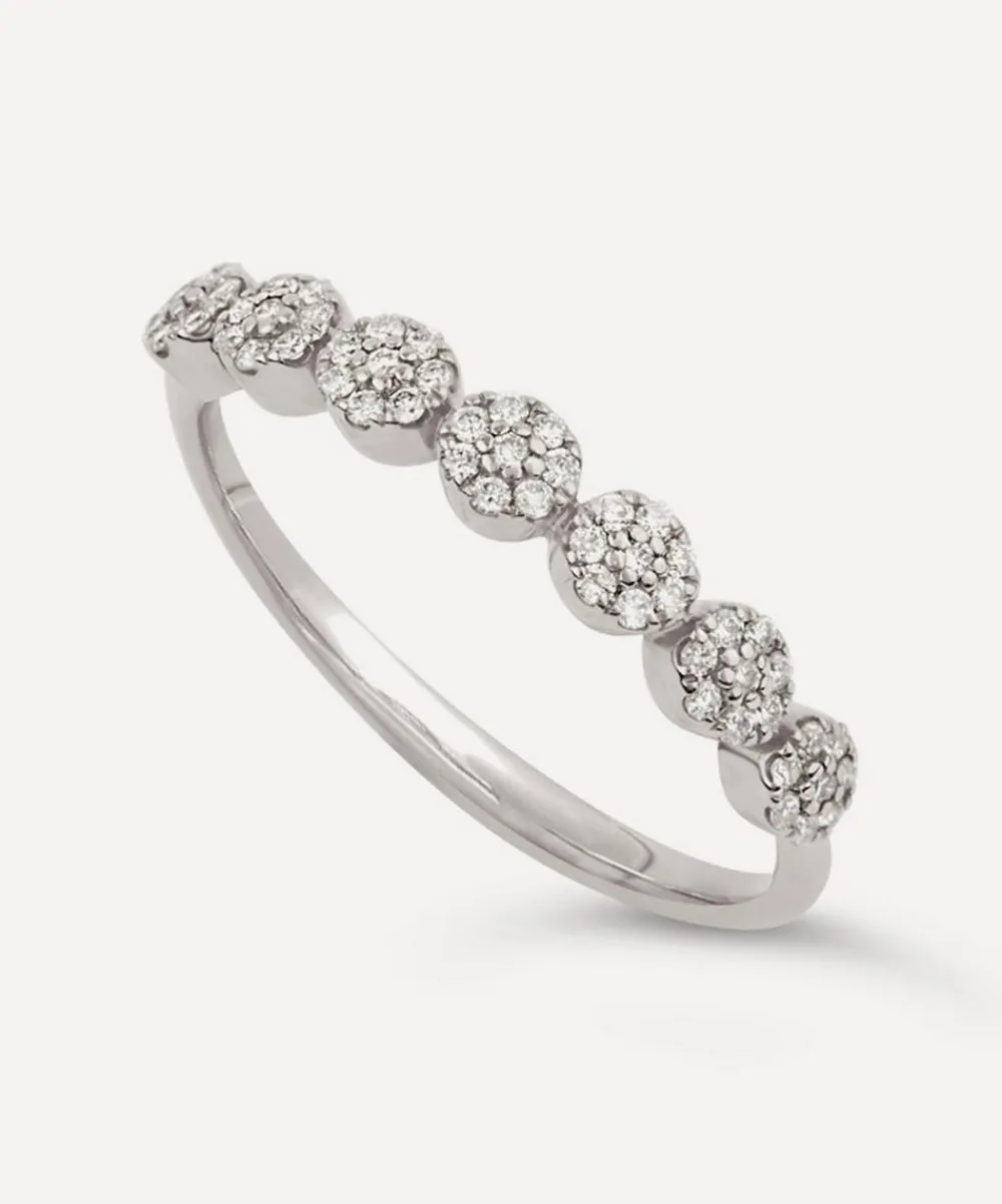 Dinny Hall Rings^14ct White Gold Starflower Diamond Half Eternity Ring