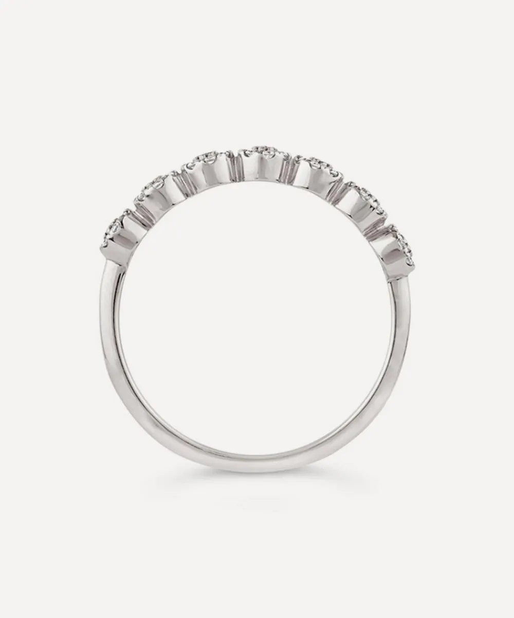 Dinny Hall Rings^14ct White Gold Starflower Diamond Half Eternity Ring