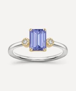 Dinny Hall Rings^14ct White Gold Violet Tanzanite and Diamond Ring