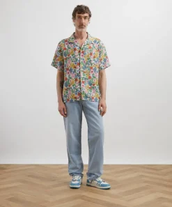 Liberty Shirts^Cuban Collar Hemp Shirt in Clarabell