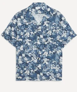 Liberty Shirts^Cuban Collar Hemp Shirt in Thorpe Spring Texture