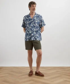 Liberty Shirts^Cuban Collar Hemp Shirt in Thorpe Spring Texture