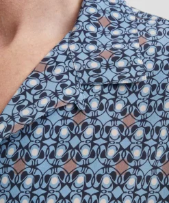 Liberty Shirts^Cuban Collar Silk Shirt in Nouveau Brooch