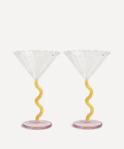 &Klevering Glass & Drinksware|Kitchen^Curve Caramel Coupe Glasses Set of Two