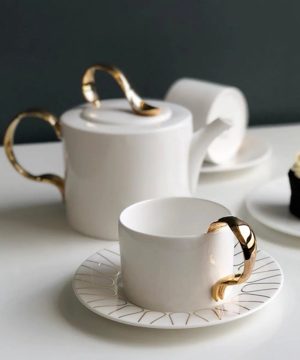 Twig New York Mugs^Cutlery Fork Handle Cup and Saucer