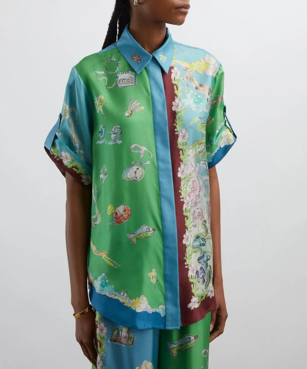 ALÉMAIS Tops^Daria Silk-Twill Shirt