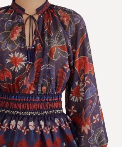 FARM Rio Tops^Dark Blue Tropical Shine V-Neck Blouse