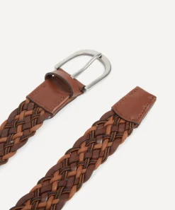 Paul Smith Belts^Dark Brown Leather Mixed Weave Belt