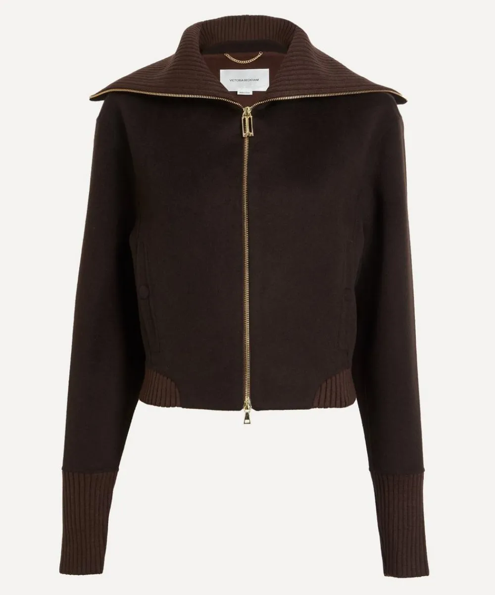 Victoria Beckham Coats & Jackets^Dark Chocolate Double-Faced Bomber Jacket