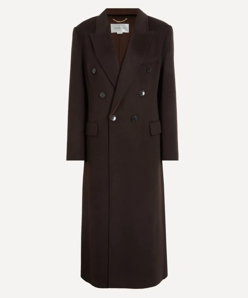 Victoria Beckham Coats & Jackets^Dark Chocolate Double-Faced Overcoat