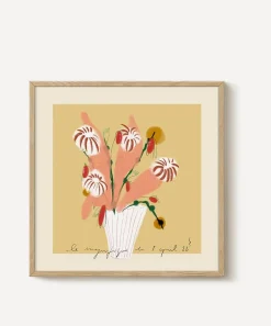 PSTR Studio Wall Art^Das Rotes Rabbit Flowers Framed Print