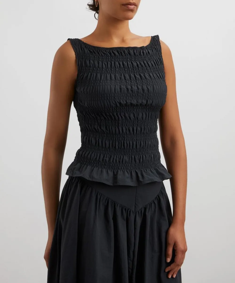 Peachy Den Tops^Deba Onyx Shirred Top