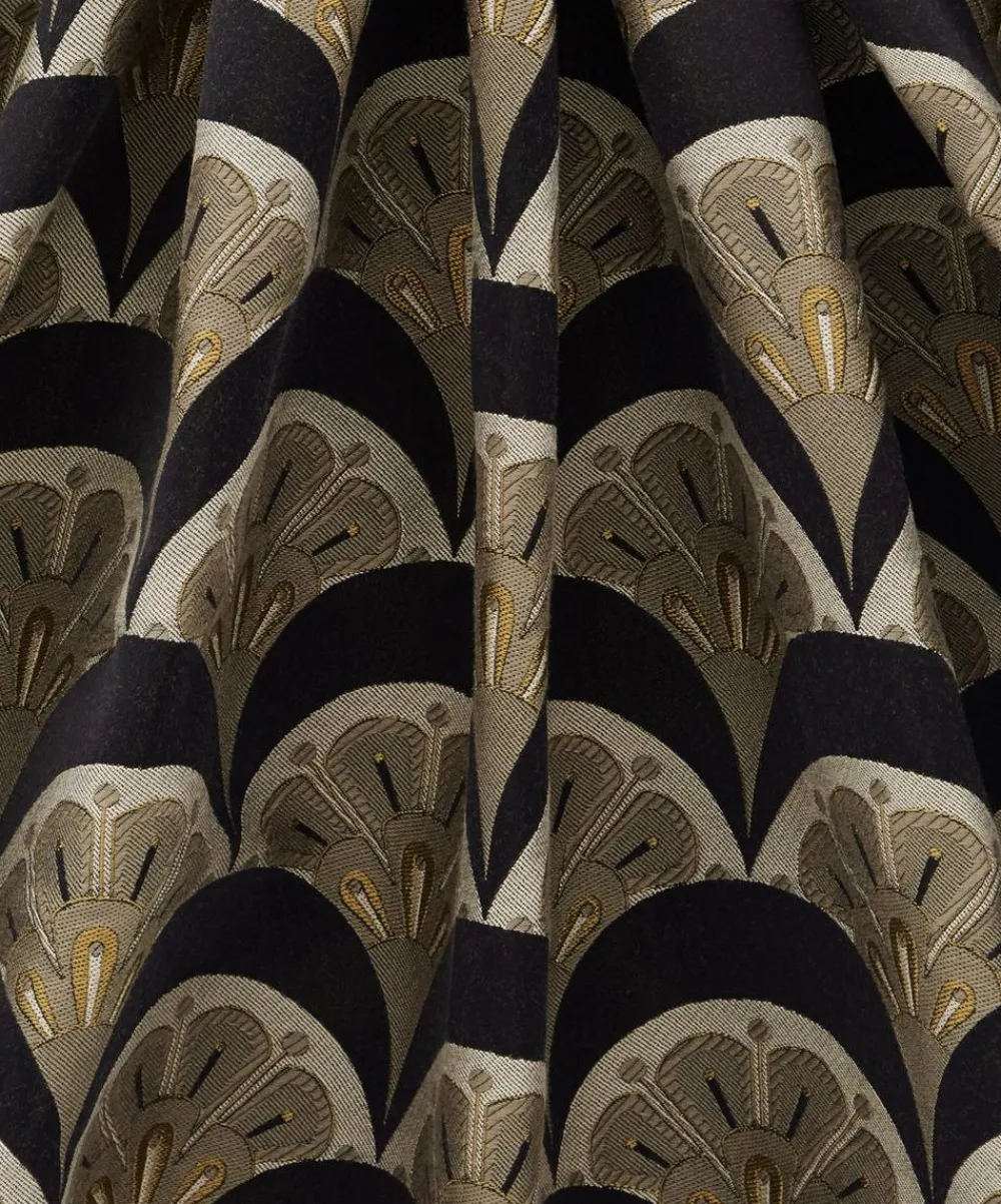 Liberty Interiors Furnishing Fabrics^Deco Scallop Multi Jacquard in Pewter Dark