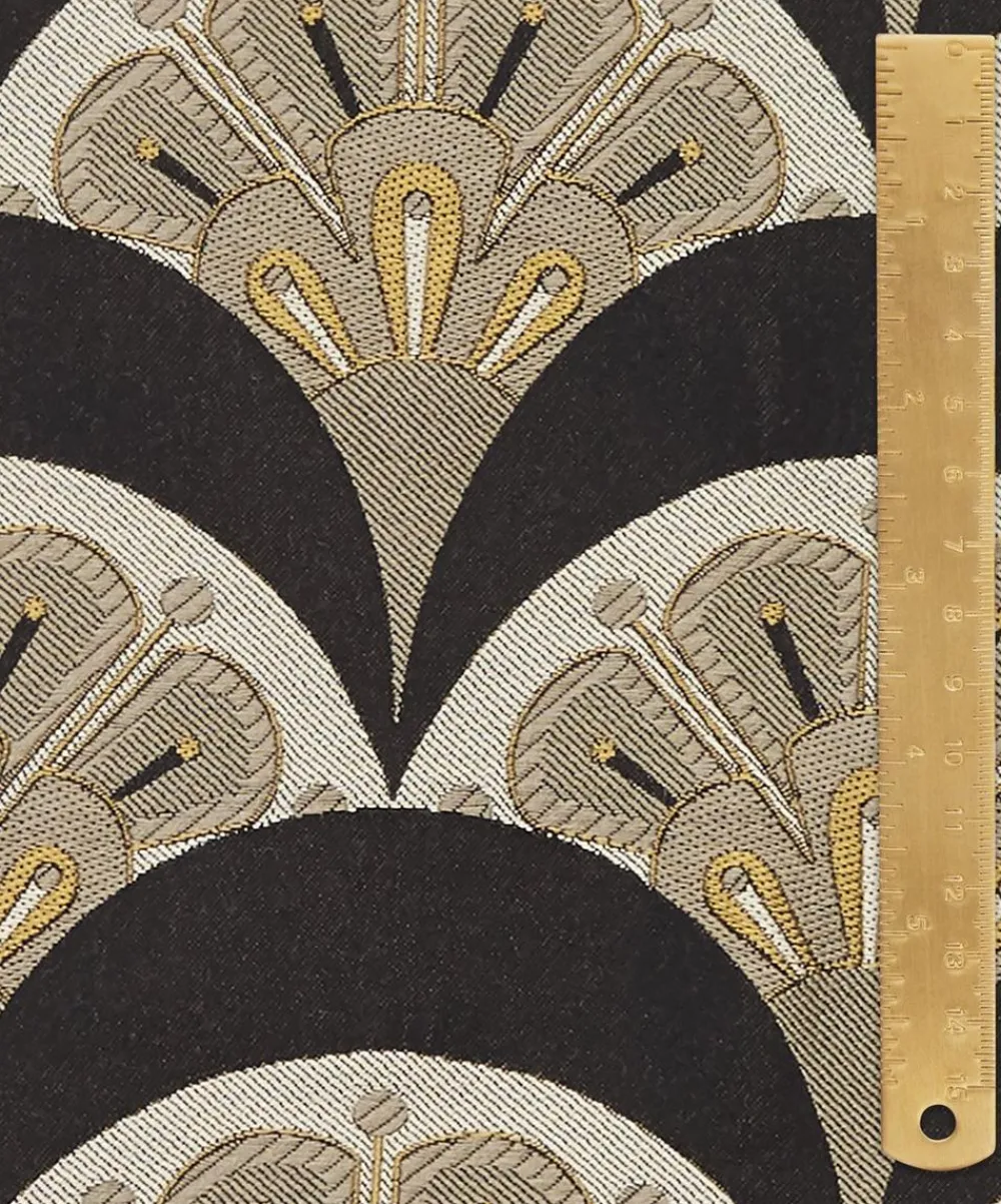 Liberty Interiors Furnishing Fabrics^Deco Scallop Multi Jacquard in Pewter Dark