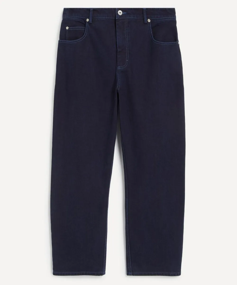 Folk Jeans^Deep Indigo Slub Barrel Leg Jeans