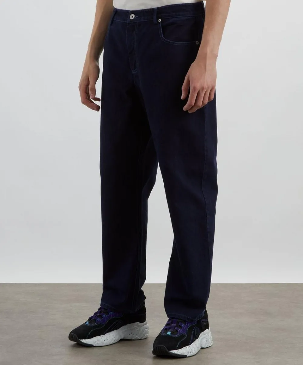 Folk Jeans^Deep Indigo Slub Barrel Leg Jeans