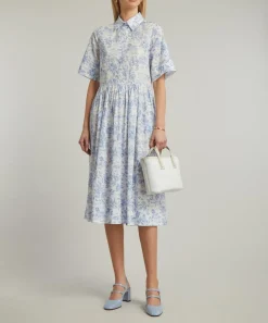Liberty Dresses^Delft Lagoon Tana Lawn™ Cotton Gallery Shirt Dress
