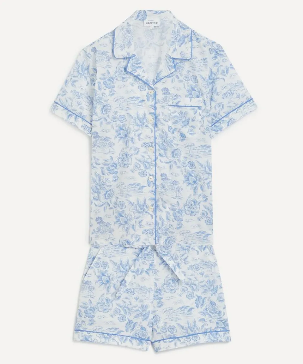 Liberty Sleepwear^Delft Lagoon Tana Lawn™ Cotton Short Pyjama Set