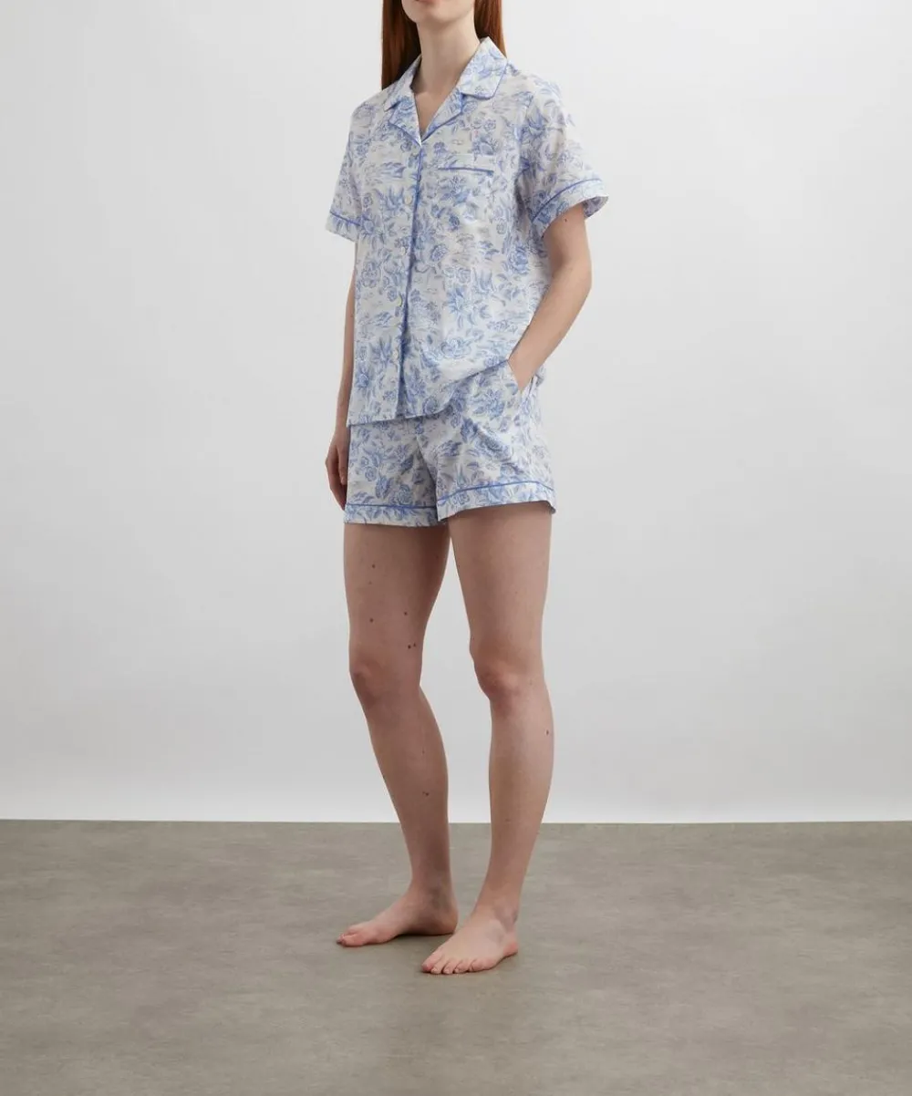 Liberty Sleepwear^Delft Lagoon Tana Lawn™ Cotton Short Pyjama Set