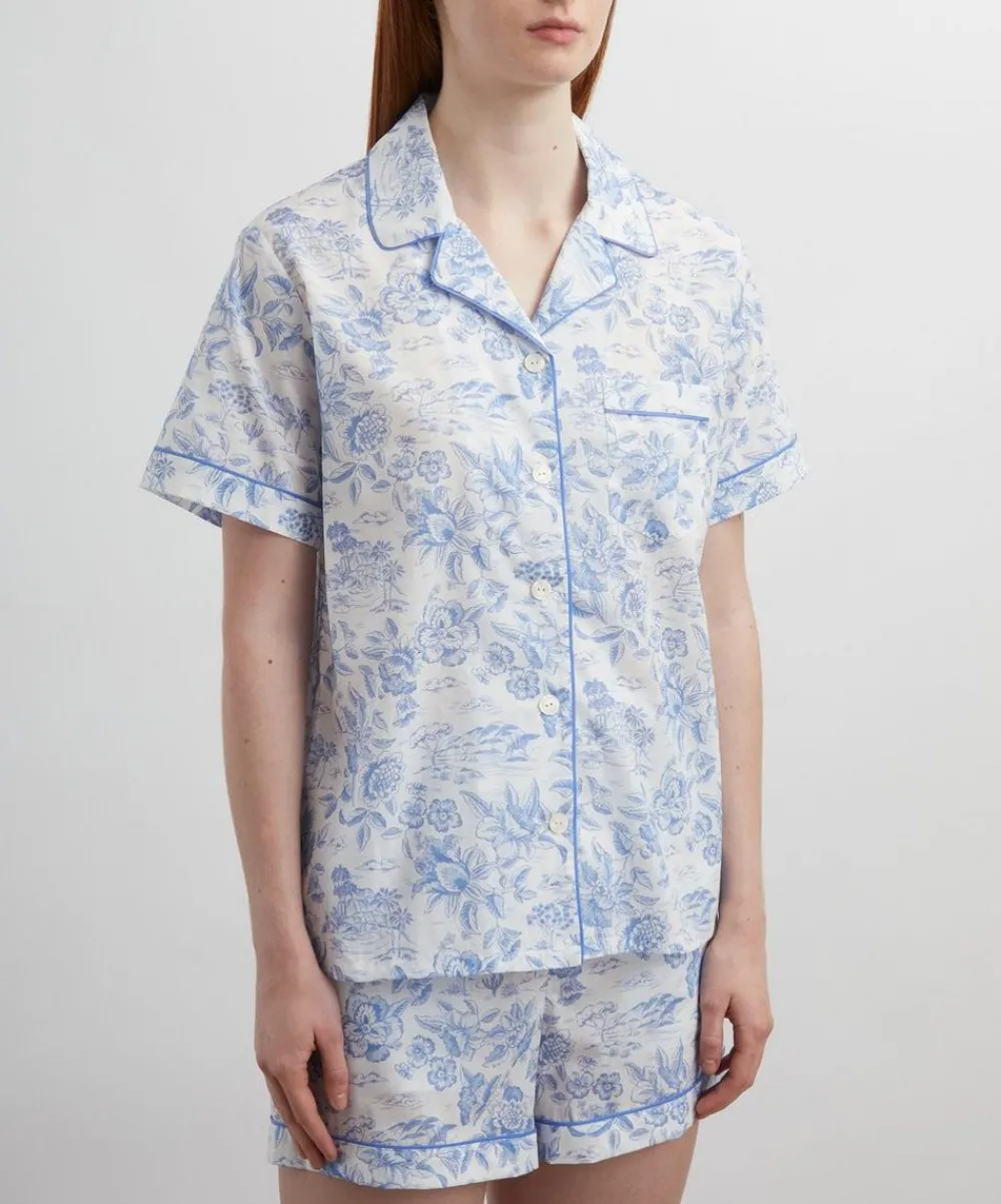 Liberty Sleepwear^Delft Lagoon Tana Lawn™ Cotton Short Pyjama Set
