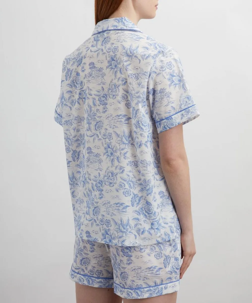 Liberty Sleepwear^Delft Lagoon Tana Lawn™ Cotton Short Pyjama Set
