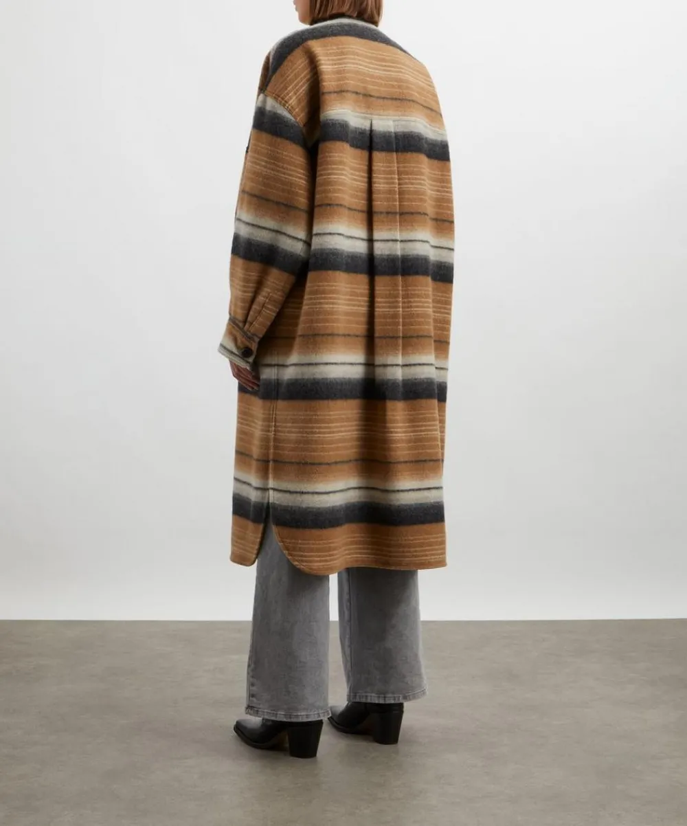 Isabel Marant Étoile Coats & Jackets^Djila Striped Wool Overshirt Coat