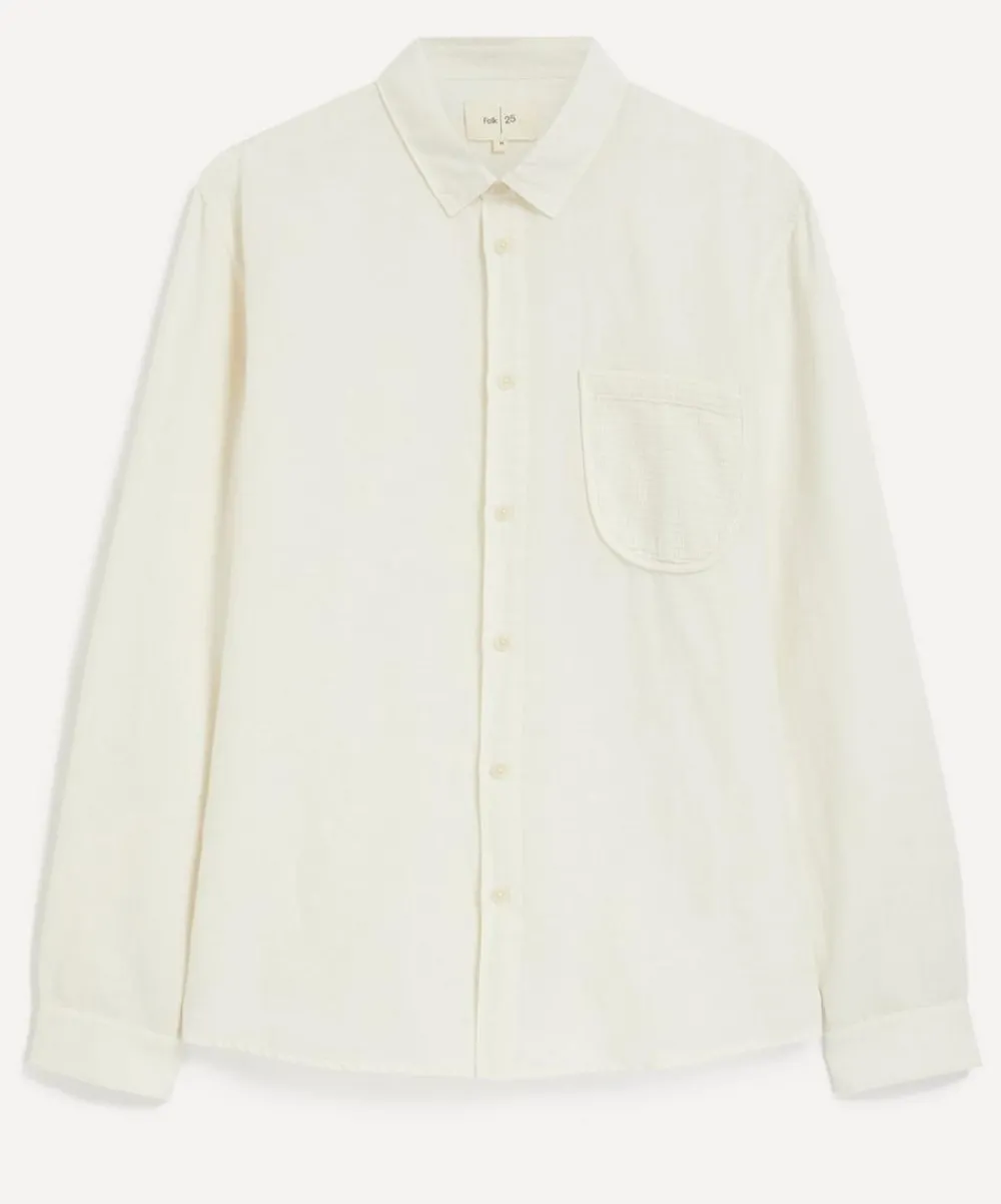 Folk Shirts^Ecru Contrast Pocket Shirt