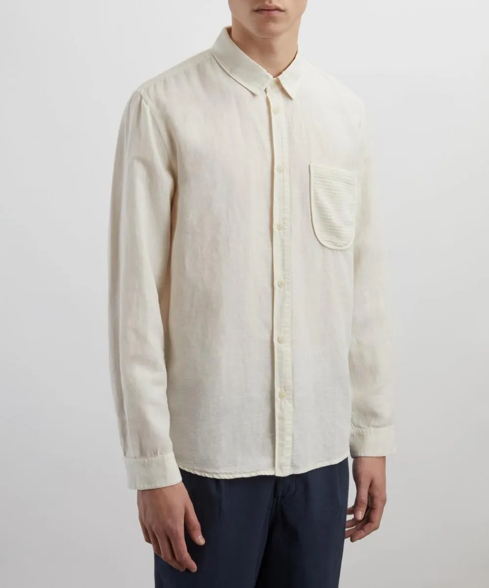 Folk Shirts^Ecru Contrast Pocket Shirt