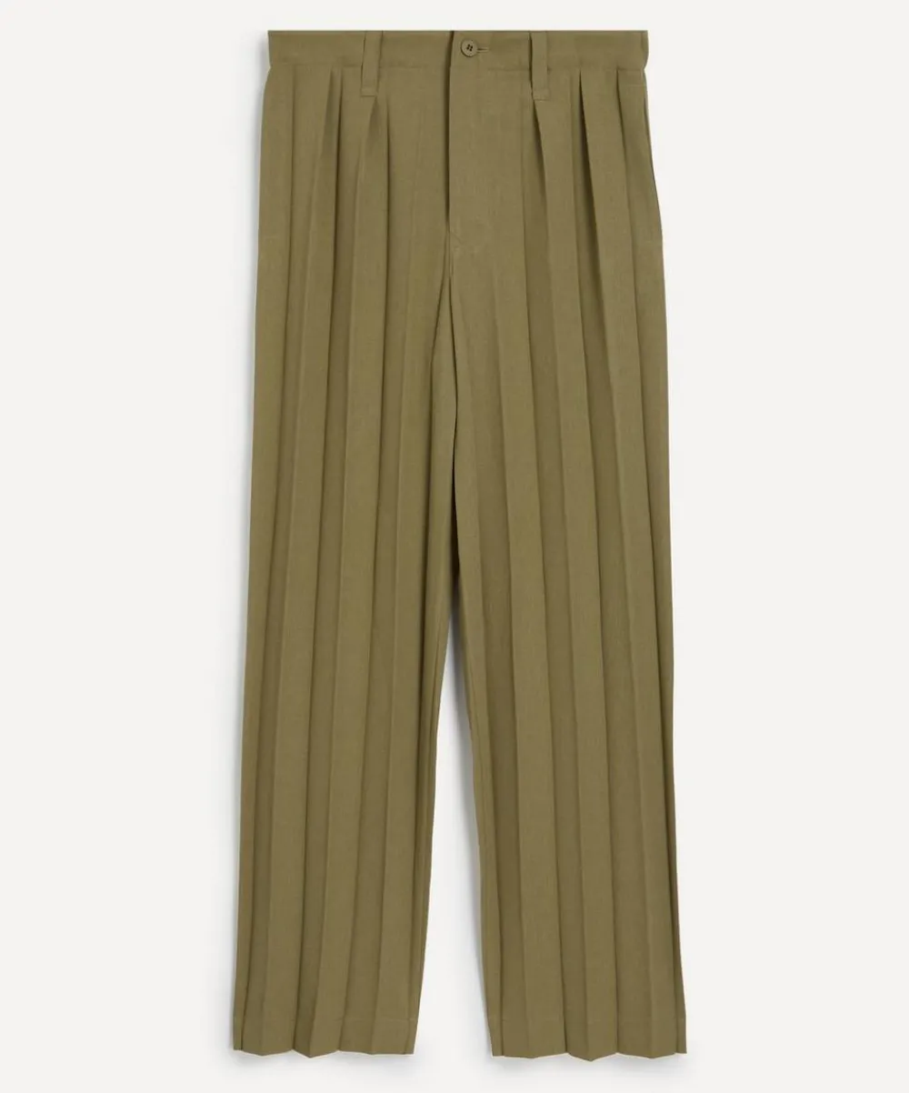 HOMME PLISSÉ ISSEY MIYAKE Trousers^EDGE ENSEMBLE Khaki Pleated Trousers