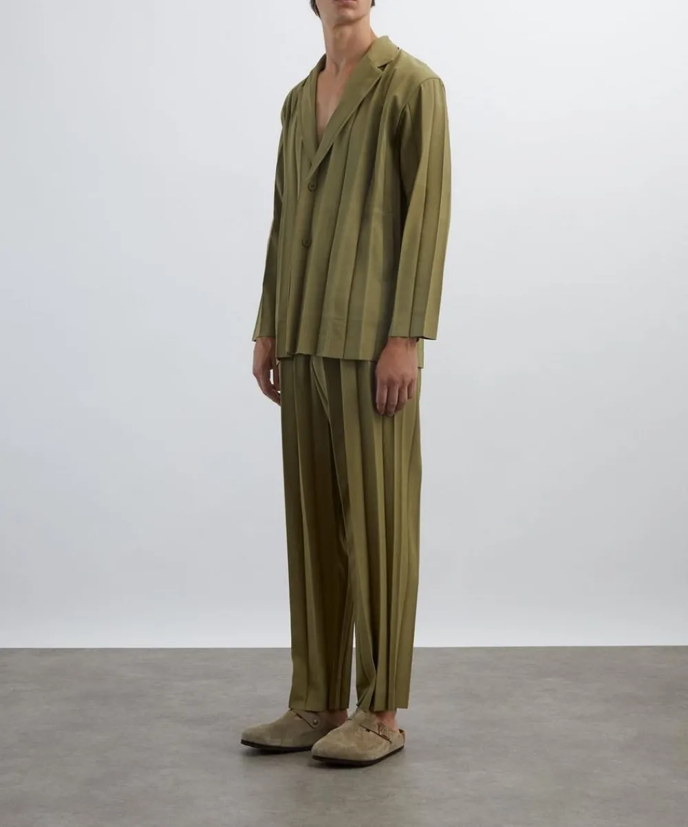 HOMME PLISSÉ ISSEY MIYAKE Trousers^EDGE ENSEMBLE Khaki Pleated Trousers