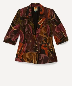 FARM Rio Coats & Jackets^Elephants Brown Short Sleeve Blazer