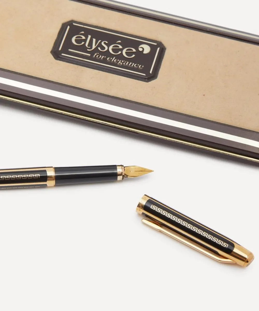 Vintage Stationery And Games^Elysee Black Laque Fountain Pen