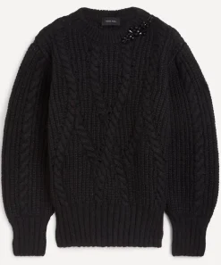 Simone Rocha Knitwear^Embellished Puff-Sleeve Chunky Knit Jumper